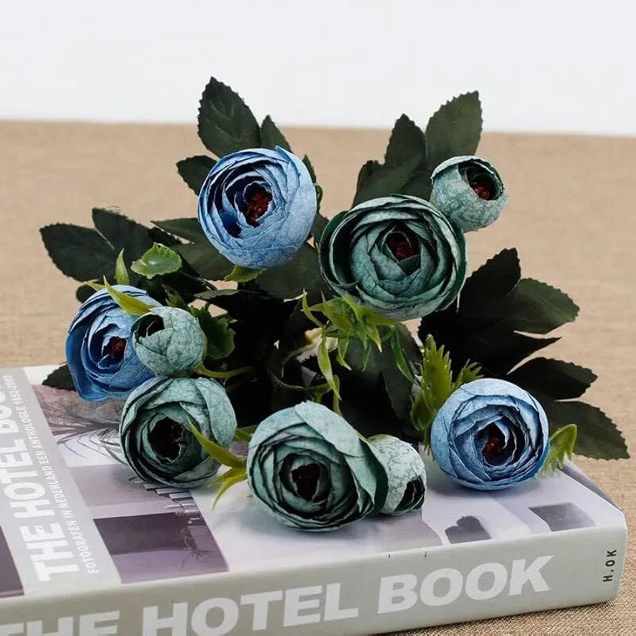 SATYAM KRAFT 2 Pcs Artificial Rose Flower Sticks | Decorative Items for Home Decor, Room, Living Room, Table Centerpiece,Balcony, Office | Perfect for Wedding,Birthday,Enagagement